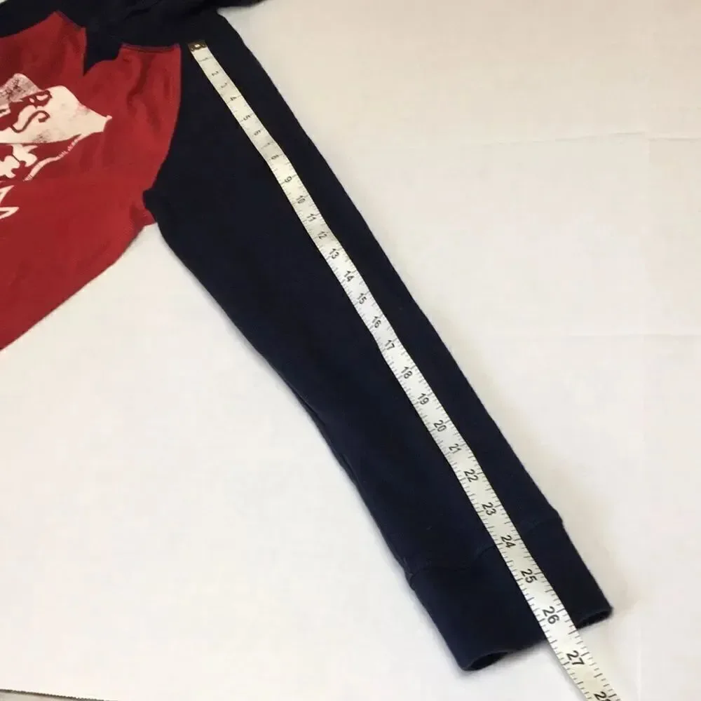 Polo by Ralph Lauren Boys Red and Blue Long Sleeve Hoodie Shirt Size XL (14-16)